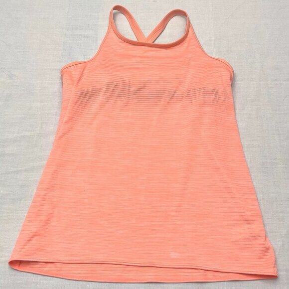 Athleta Girl Orange Strappy Criss Cross Back Athletic Tank Top Size XL/14 - Picture 1 of 5